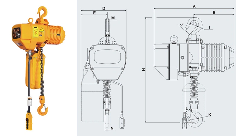 3 Phase 1 Ton Electric Chain Hoist/Lifting Winch with Ce