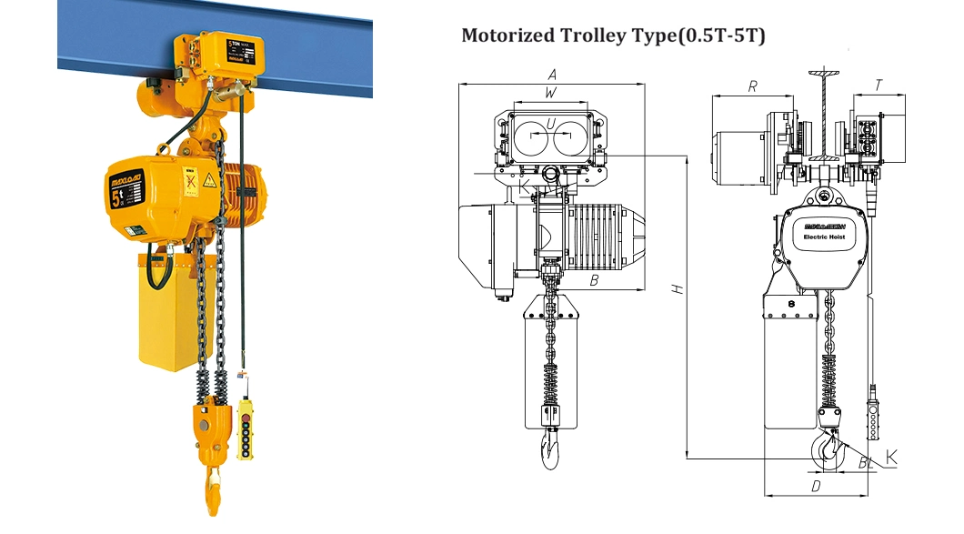 Electric Chain Hoist Trolley 5 Ton (MT-05) Hhbb05-02