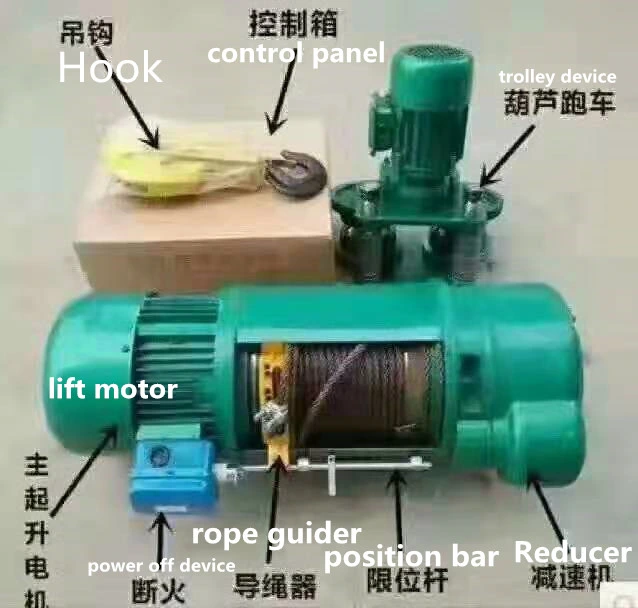 CD Building Construction Tools Lifting Machine Hoist 16 T Electric Wire Rope Hoist