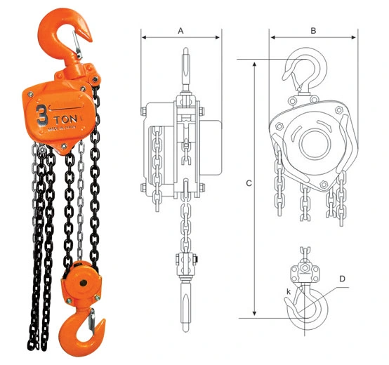 10ton Vital Manual Chain Hoist 7.5ton 7500kg Hand Pulley Chain Block