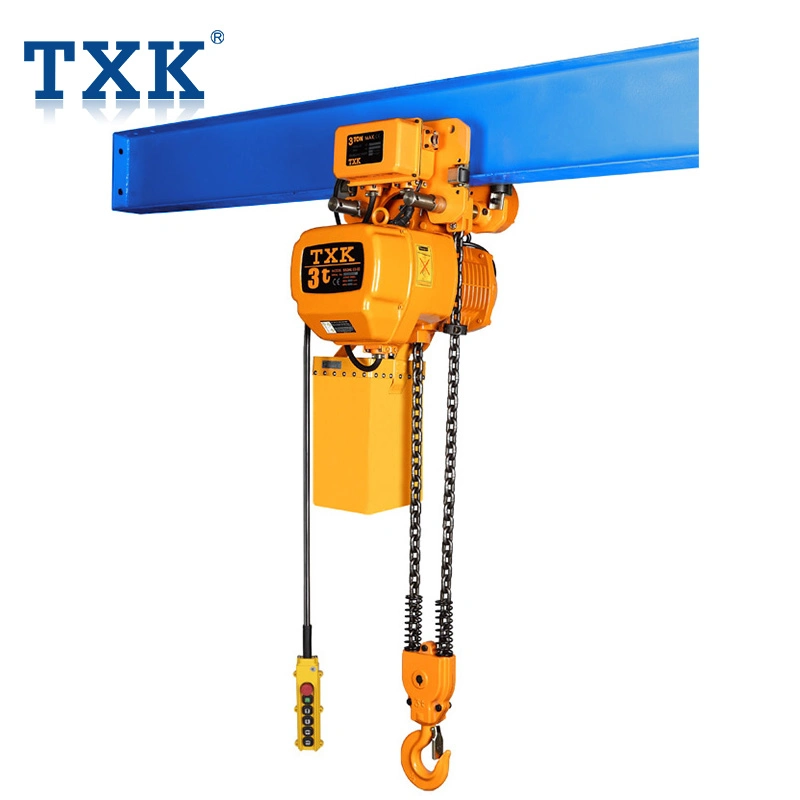 Rail Hoist 3 Ton Electric Chain Hoist with Trolley with 2 Chain Falls