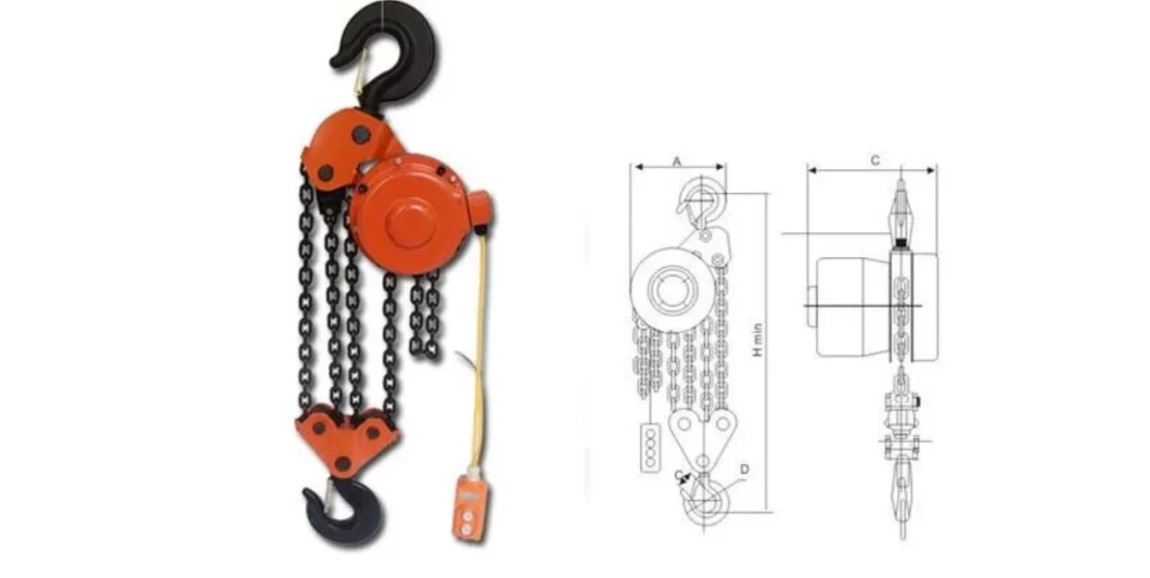 1.5 Ton 10 Ton Electric Hoist China Dhp Electric Chain Hoist