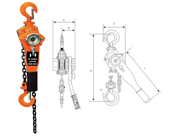 3ton Heavy Lifting Vital Lever Chain Hoist Pulley Block with Safety Hook