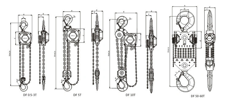 0.5t-50t Heavy Duty Manual Chain Pulling Hoist/Chain Block