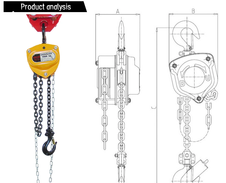 Vd Chain Hoist 1 Ton Manual Chain Hoist 3 Meters Chain Hoist