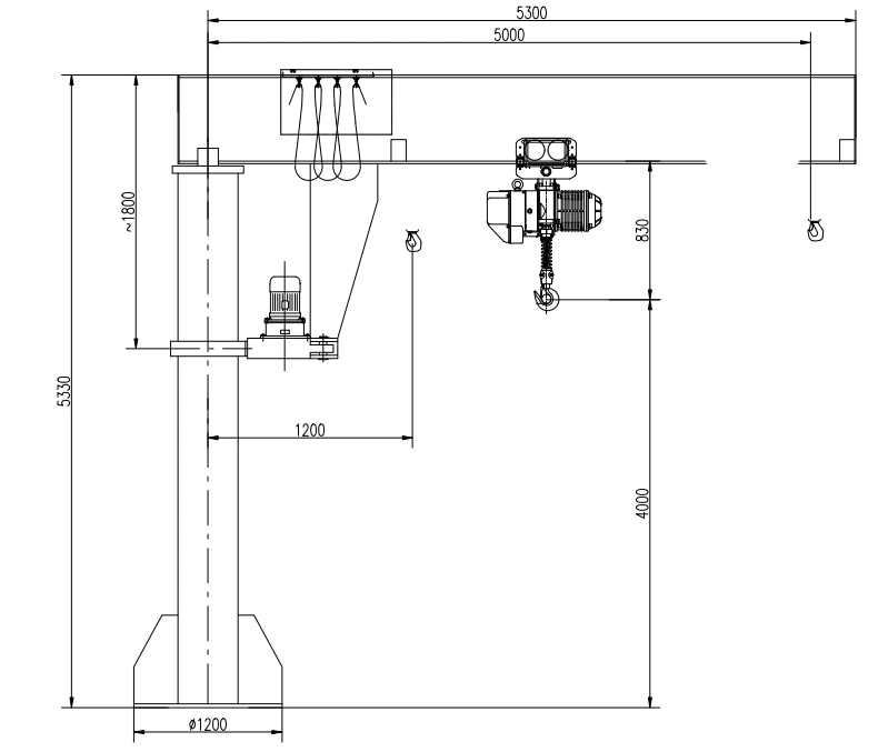 Txk 3t Wall Mounted Slewing Jib Crane with Chain Hoist on Sale