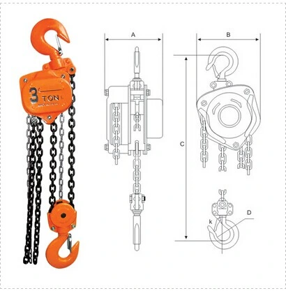 10ton Vital Manual Chain Hoist 7.5ton 7500kg Hand Pulley Chain Block