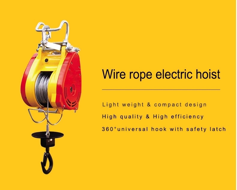 Taiwan Mini Micro Electric Wire Rope Hoist Rope Pulley Hoist