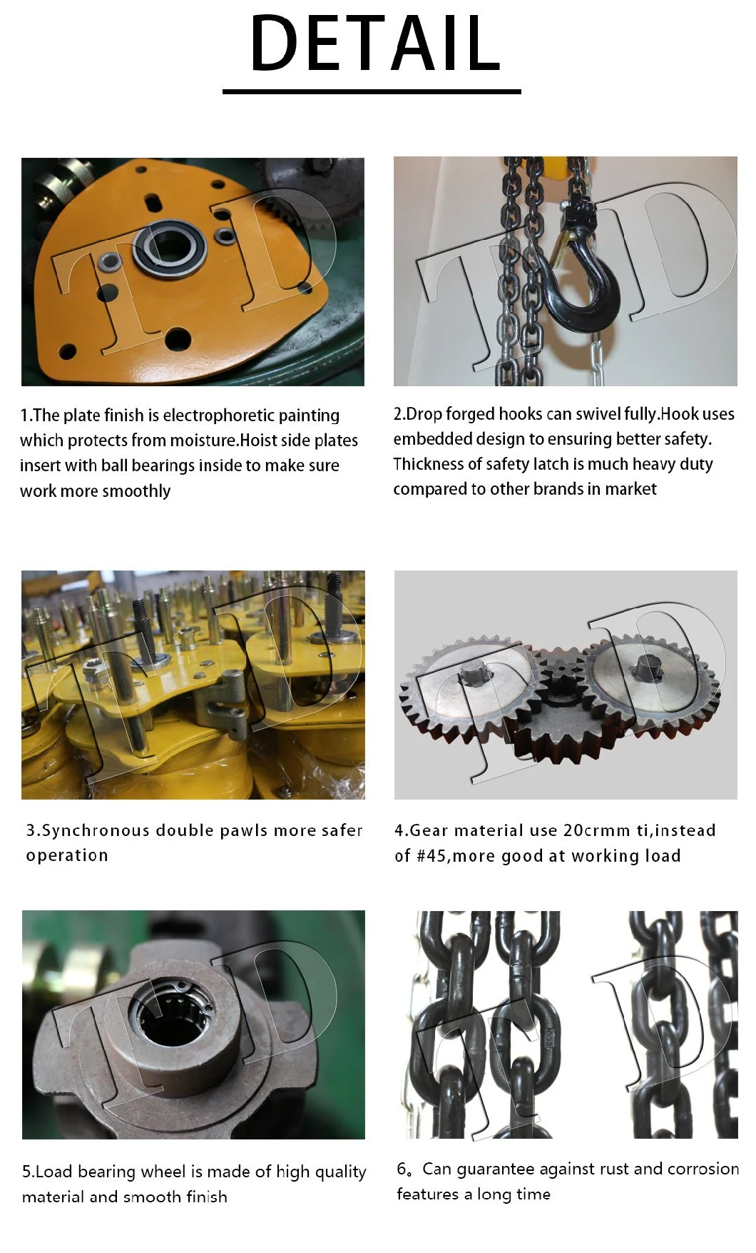 Manual Chain Hoist 2 Ton Chain Hoist 3 Meters Hand Chain Hoist