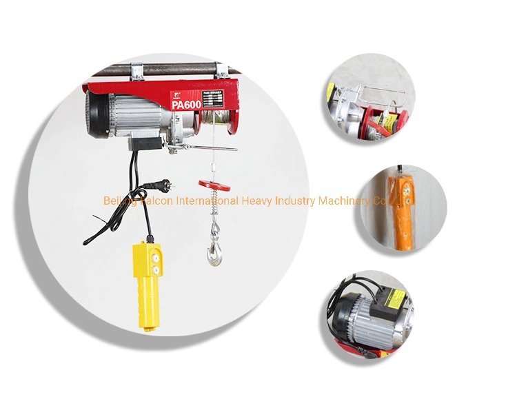 Single Phase Power 800kg Electric Mini Electric Hoist Winch 220V