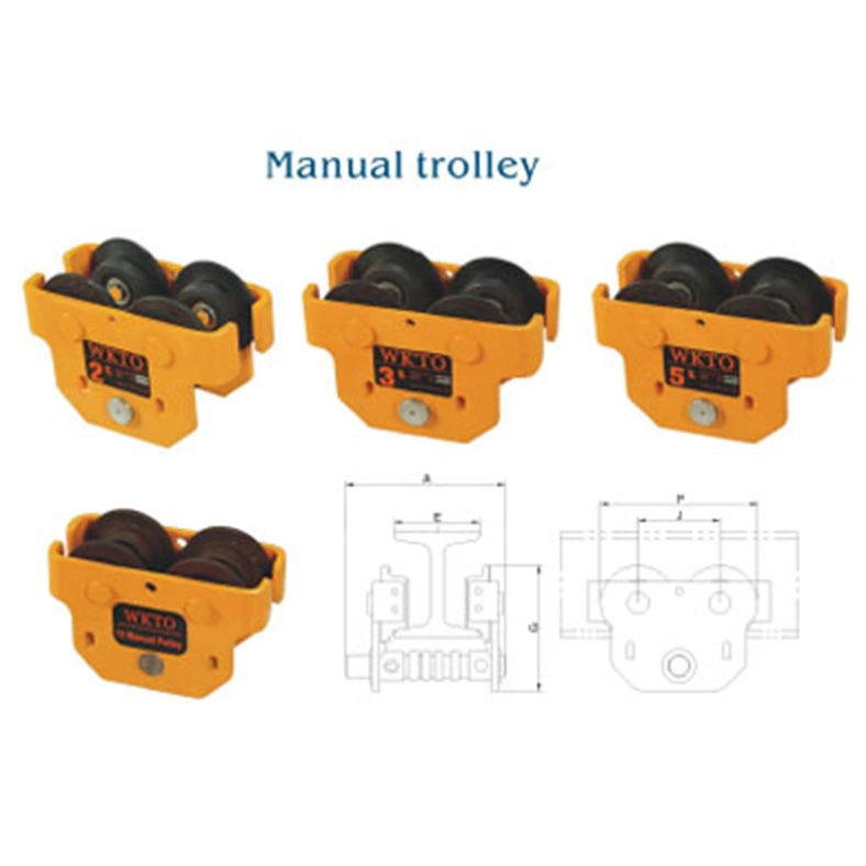 10ton 5ton Hand Pull Manual Plain Trolley for Lifting Hoist