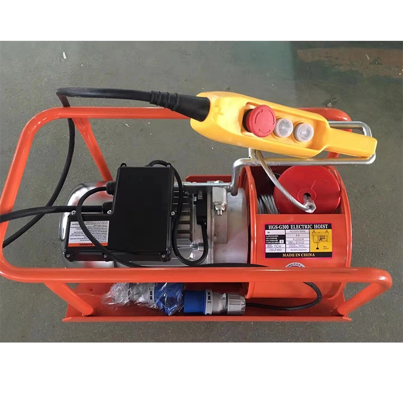 110V PA800 Wire Rope Pulling Hoist Mini Wire Rope Electric Hoist