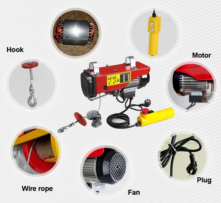 Single Phase Power 800kg Electric Mini Electric Hoist Winch 220V