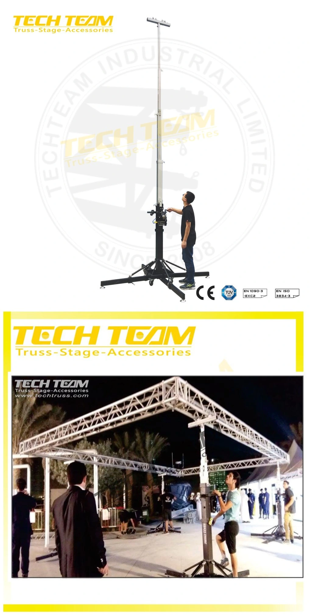 Hand Crank Portable Lighting Truss Lift/Light Tower/Metal Stand