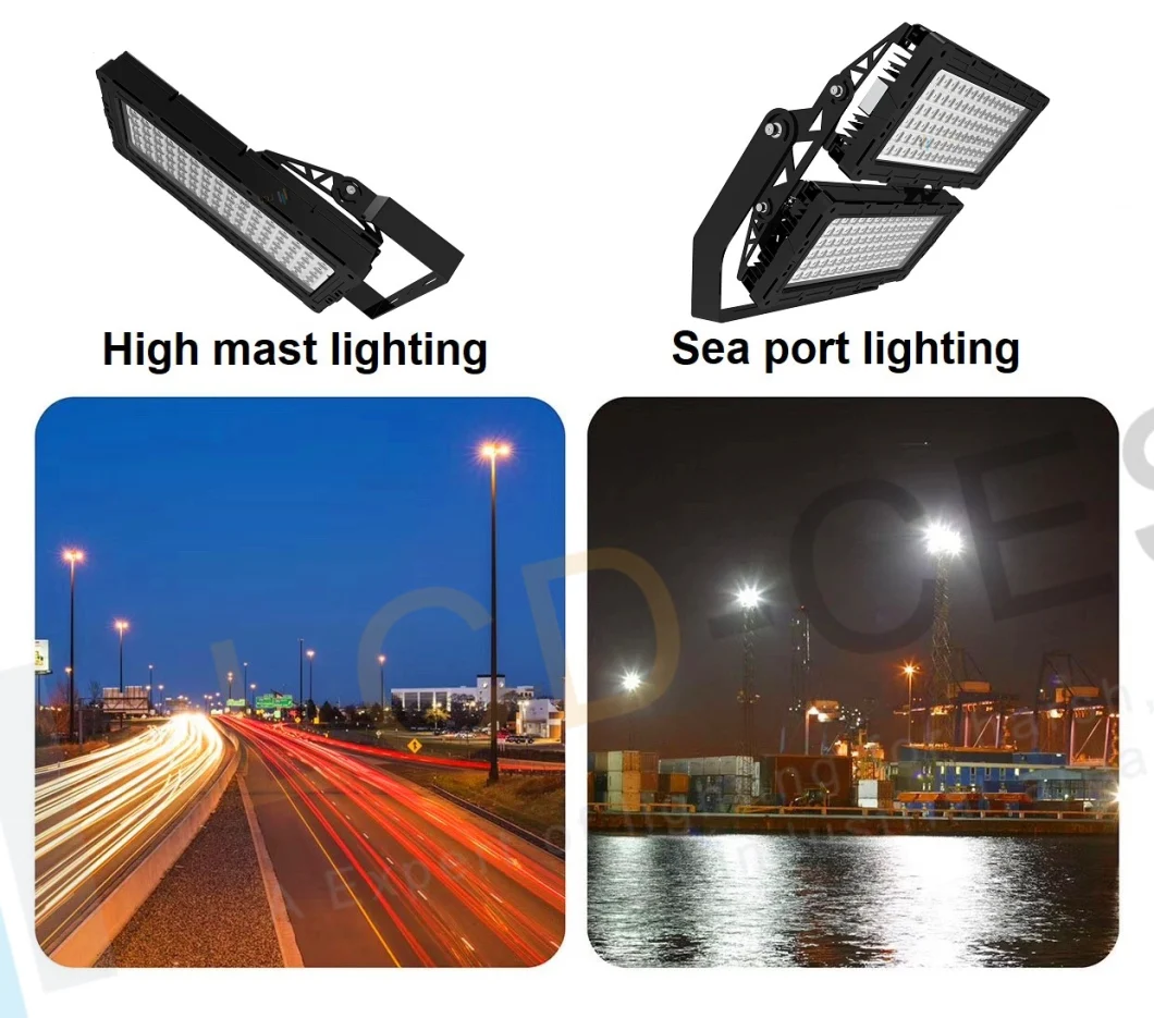 LED Flood Light IP66 IP67 320W High Power LED Sport Stadium Flood Light 4000K Mobile Light Towers Rescue Relief LED Work Light PLC Dimmer Control 85-265V