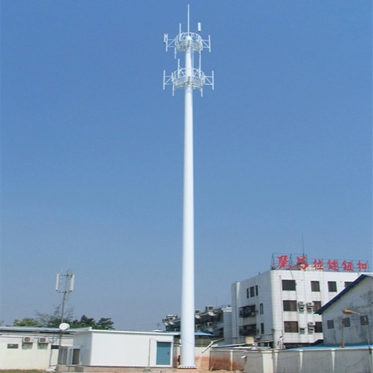 4G Cell Phone Telecom Bts Self Supporting Single Pole Radio WiFi Monopole Tower