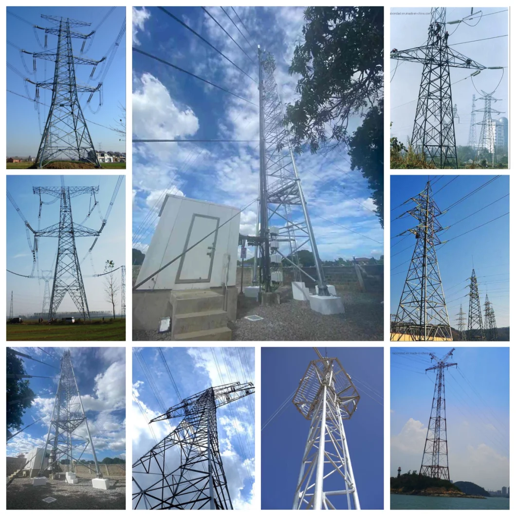 Electricity Power Transmission Tower Mono-Pole Power Transmission Tower Self-Supporting Tower Lattice Power Transmission High Voltage Transmission Steel Tower