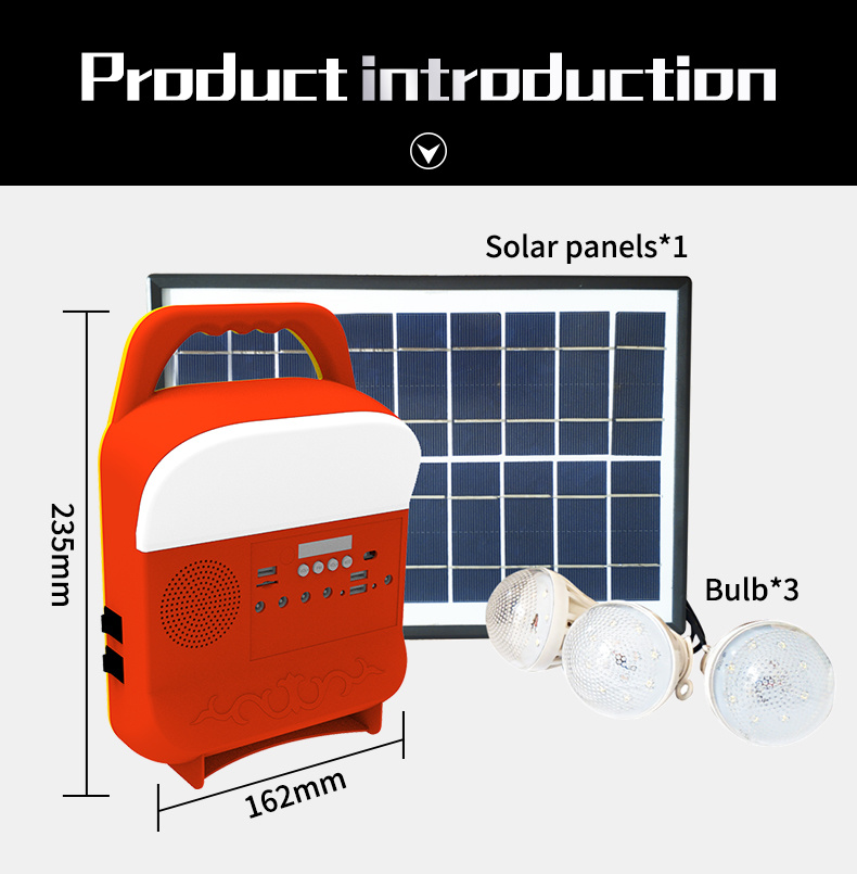 LED Lighting Portable Solar Home Lighting Radio Solar MP3 Player 10W Solar System Sre689