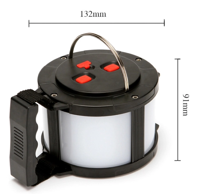 5W COB Camping Light, LED Rechargeable Camping Lantern with Red Warning Light, Outdoor Safety Gear