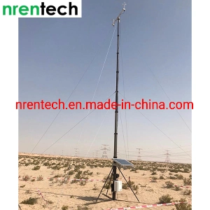 12m Winch up Mast-Telescopic Mast-Manual Crank Mast-Tripod Mounted Mobile Mast Tower