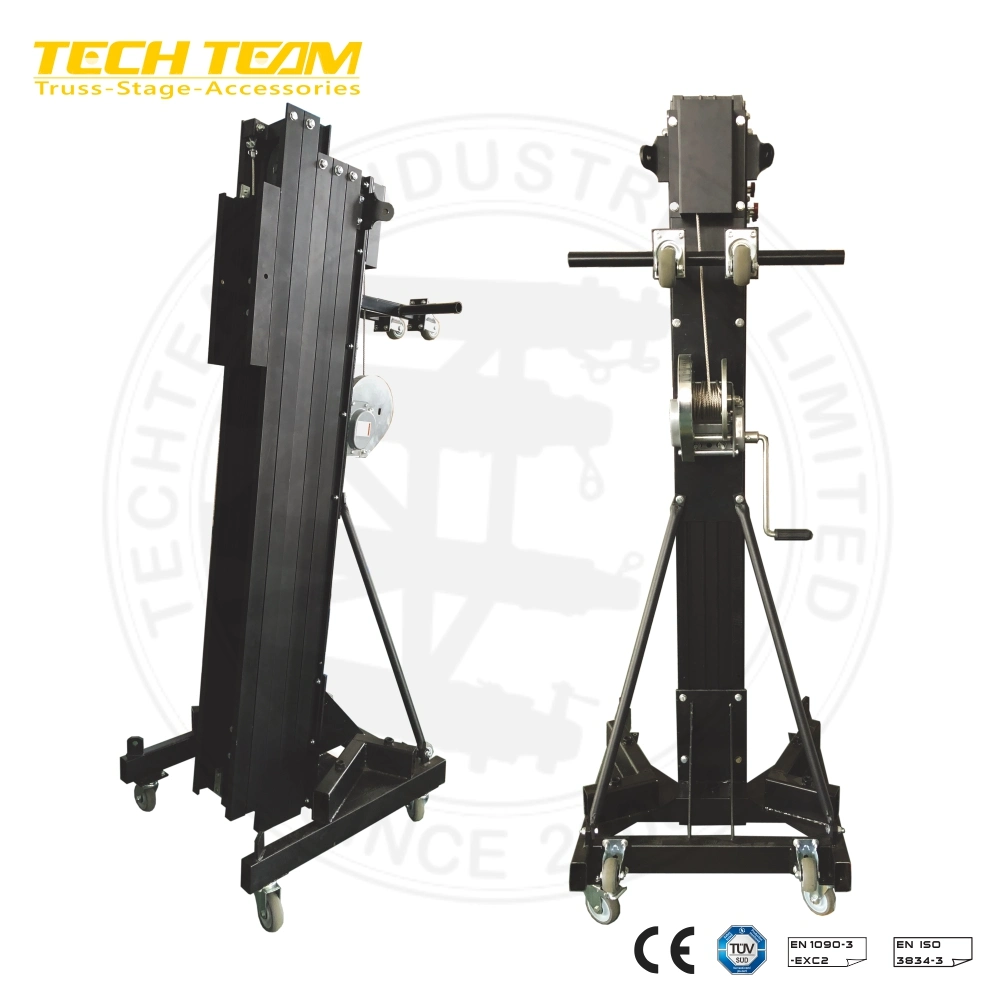 Heavy Duty Crank up Lifts Line Array Tower Lift Portable Outdoor Stage Aluminum Truss Lifting Tower
