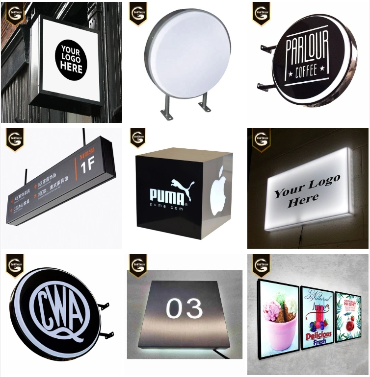 Wholesale Wall Mounted Company Round Circle LED Light Box Sign for Advertising