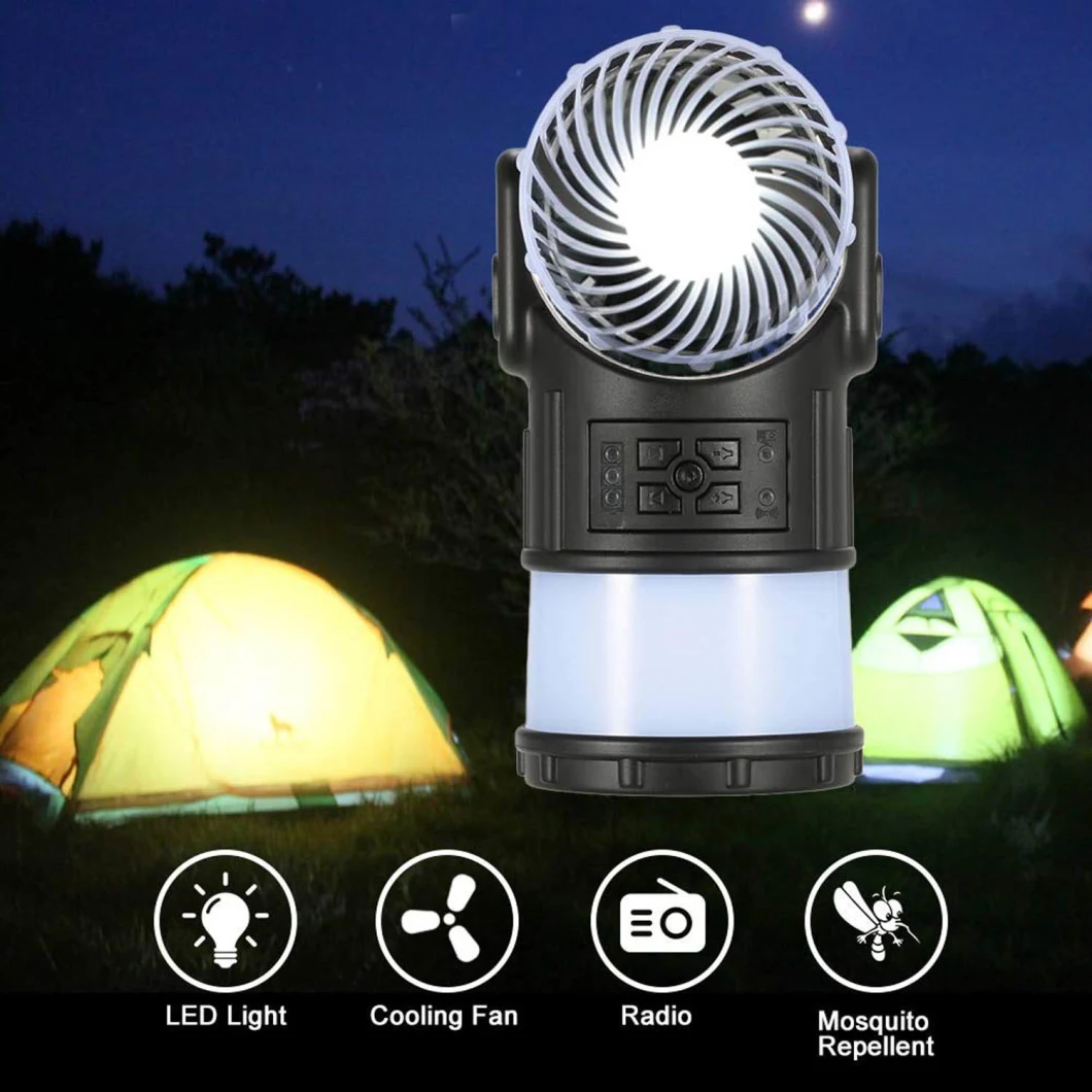LED Multi-Function with Cooling Fan Radio Outdoor Camping Lights