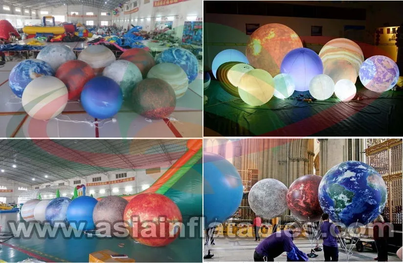 LED Light Inflatable Saturn Balloon Lighting Jupiter Nine Planets Balloon