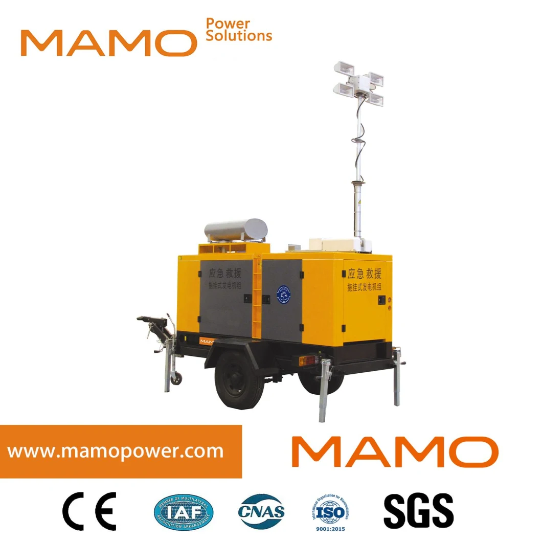 Portable Soundproof with Canopy 100kVA 90kVA Standby Deutz Engine Bf4m2012cg2 Power Electric Diesel Generat Lighting Tower