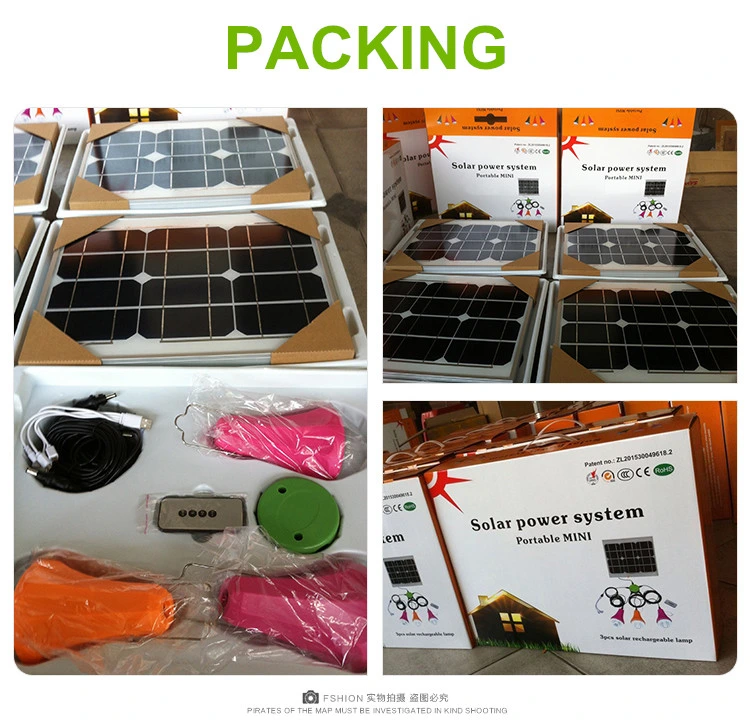High Power Solar Home Lighting System Solar Lighting Kits with 3PCS Solar Lamps Global Sunrise
