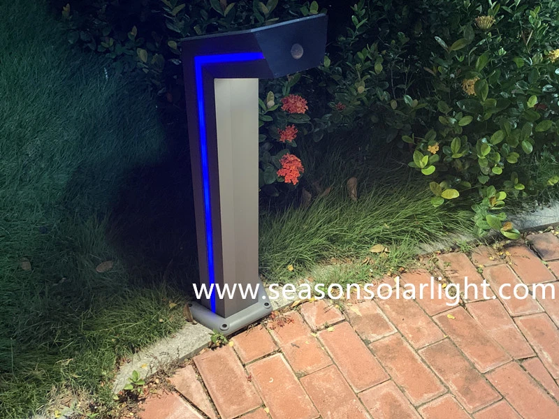 Bright Lighting Ce Outdoor Solar Bollard Pathway Lighting with Green Accent LED Lighting