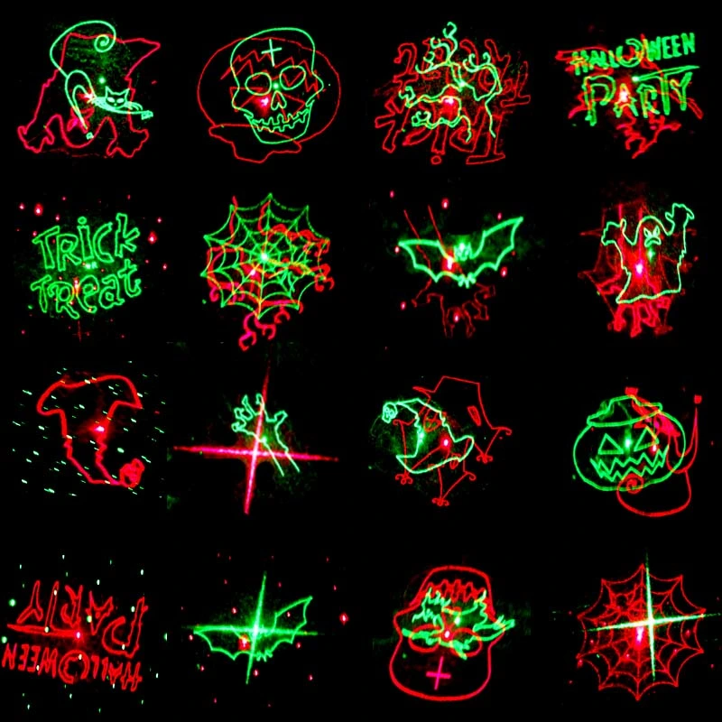 Christmas Light Laser Light Projector Module Design Red Green Moving Eight Flowers Garden Light