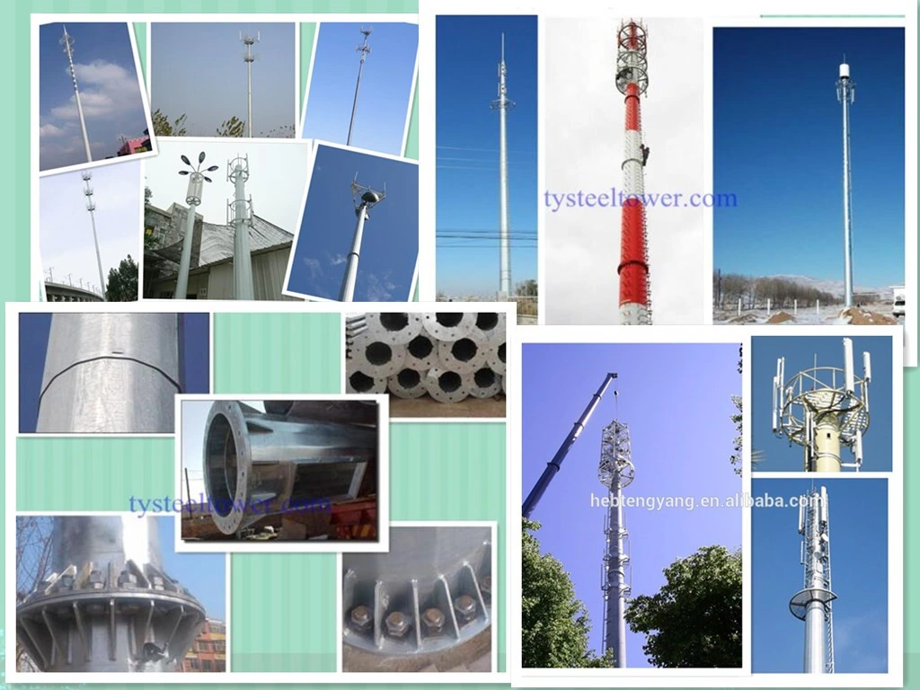 Galvanized Steel Tower Telecommunication Steel Monopole Pole Tower
