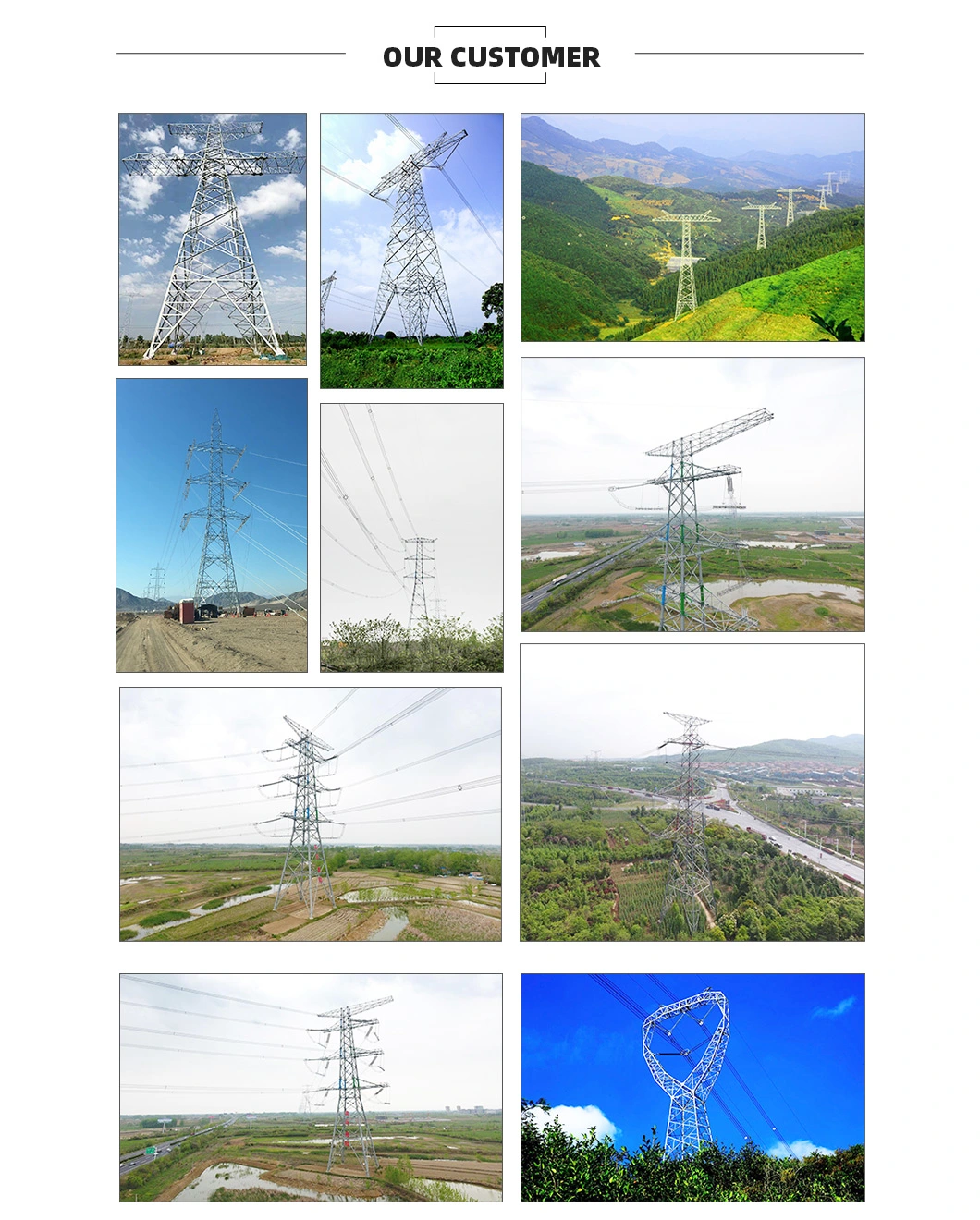China Factory Electric Transmission Tower Tapered Tubular Steel Pole (monopole) Double Circuit Electric