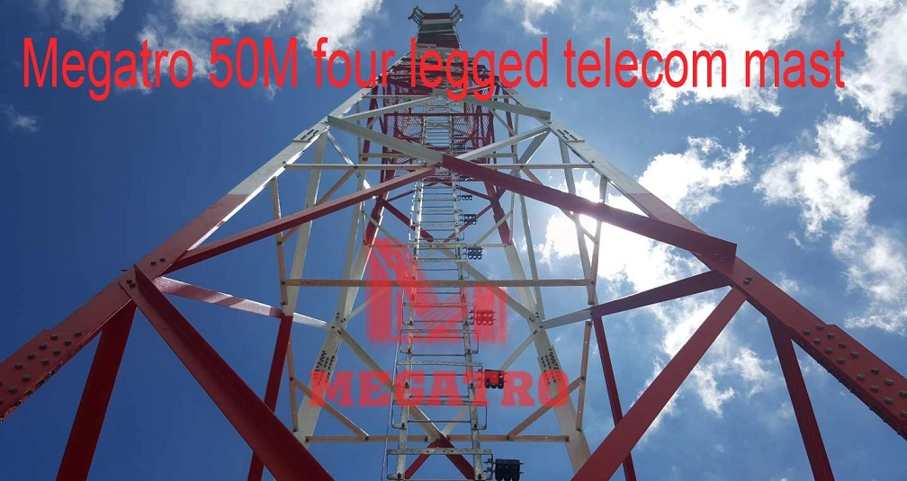 Megatro 50m Light Four Legged Telecom Tower