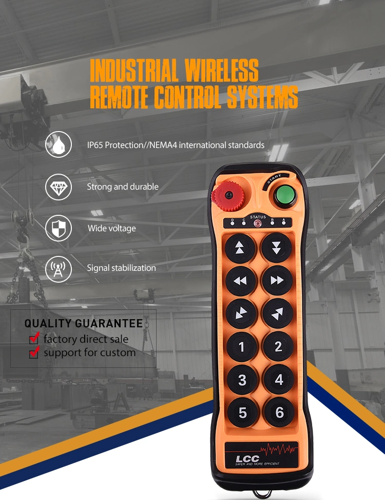 Q1212 UHF Industrial Concrete Mixer Waterproof Wireless RF Radio Remote Control for Tower Crane