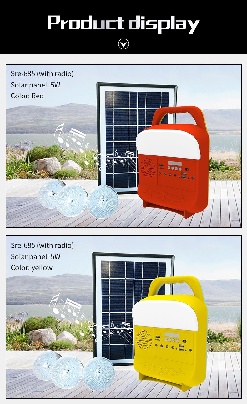 LED Lighting Portable Solar Home Lighting Radio Solar MP3 Player 10W Solar System Sre689