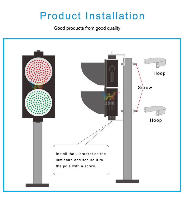 200mm Diameter Red Traffic Signal Light Parking Lot Warehouse Traffic Light Train Signal Indicator LED Lamp