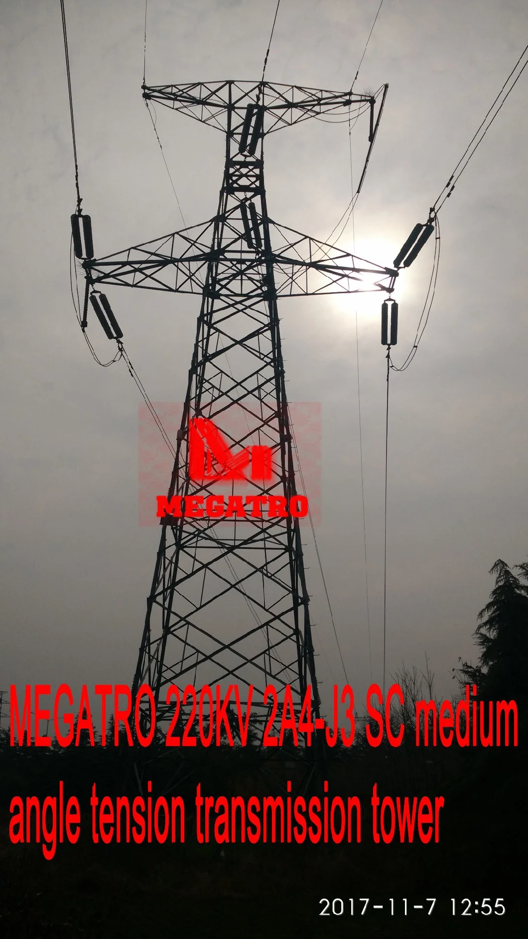 Megatro 220kv 2A4-J3 Sc Medium Angle Tension Transmission Tower