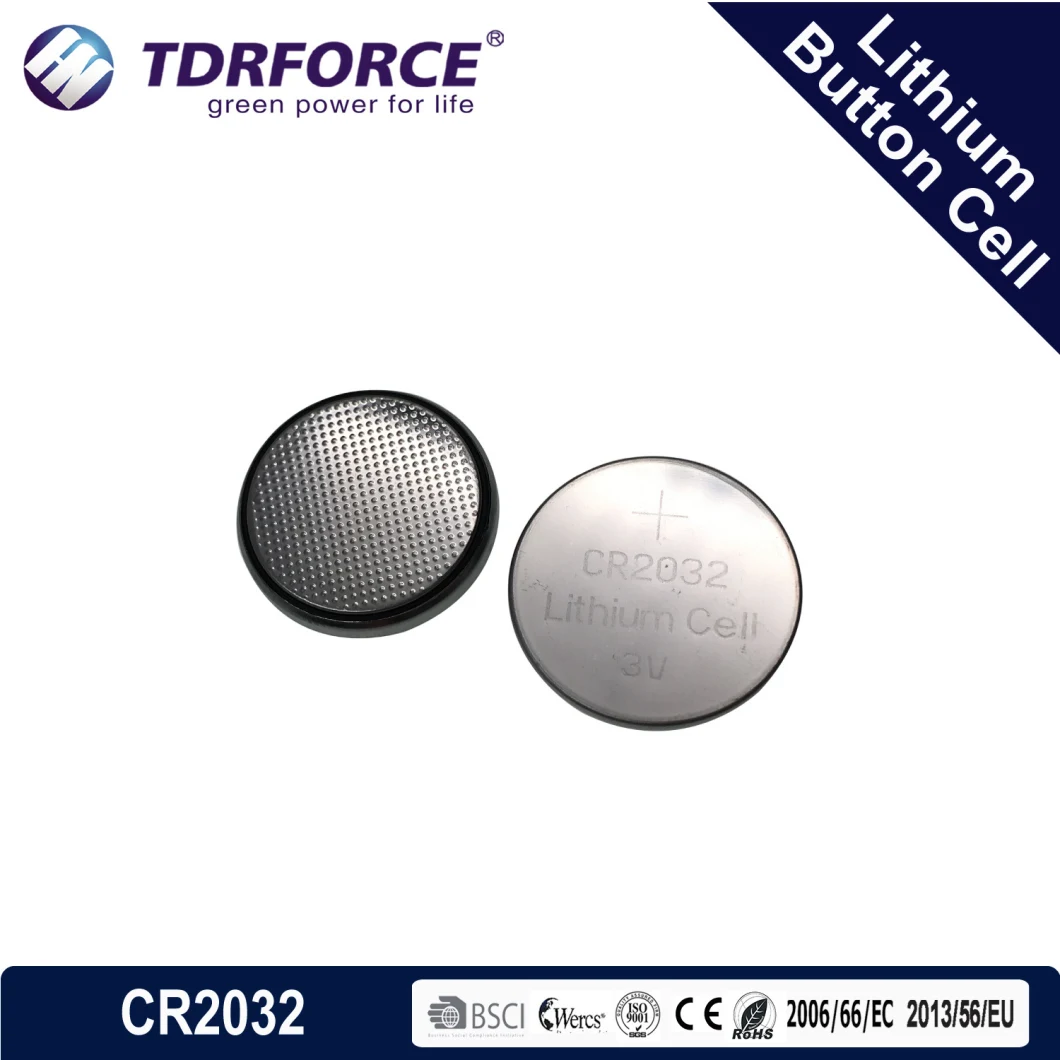 Hot Selling 3V Cr2032 Coin Button Cell Lithium Button Battery with CE for LED Lights