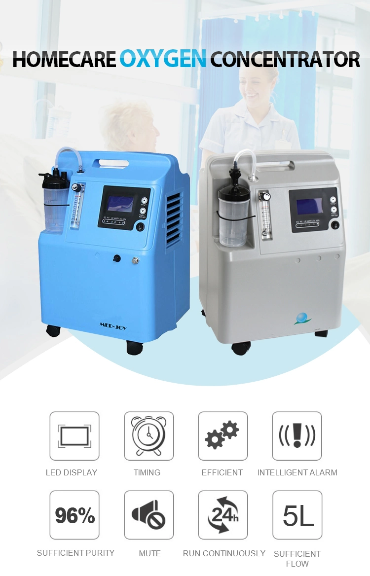 5 Lpm Portable Homecare Oxygen Concentrator with Low Noise Light Weight