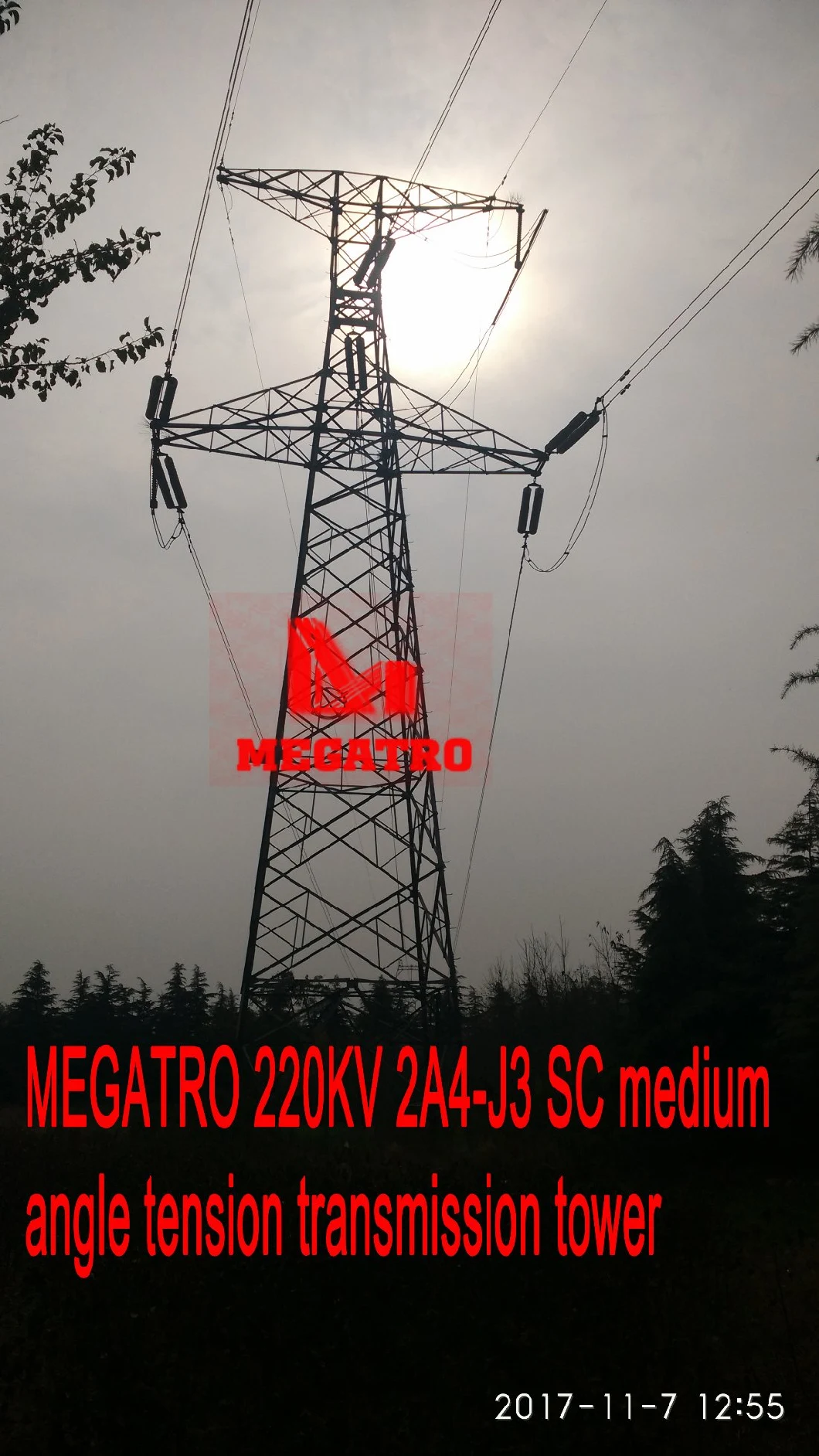 Megatro 220kv 2A4-J3 Sc Medium Angle Tension Transmission Tower