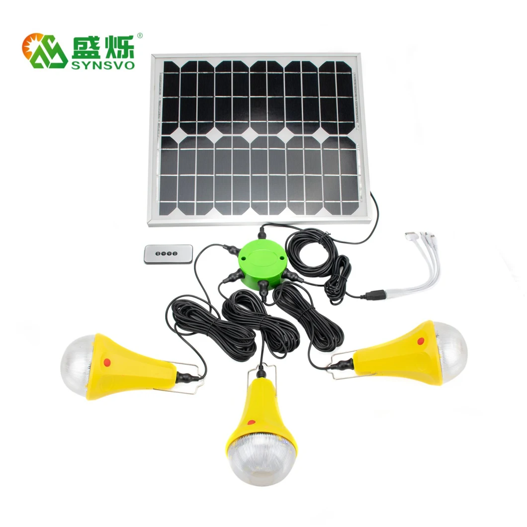 Portable Solar Power System Lights 20W 25W Solar Cell Panel Rechargeable 5200mAh Battery