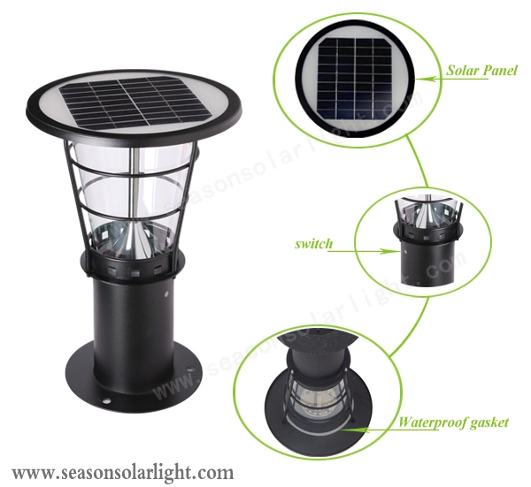 Smart LED Energy Saving Lamp Solar Bollard Light with LED Light Lamp