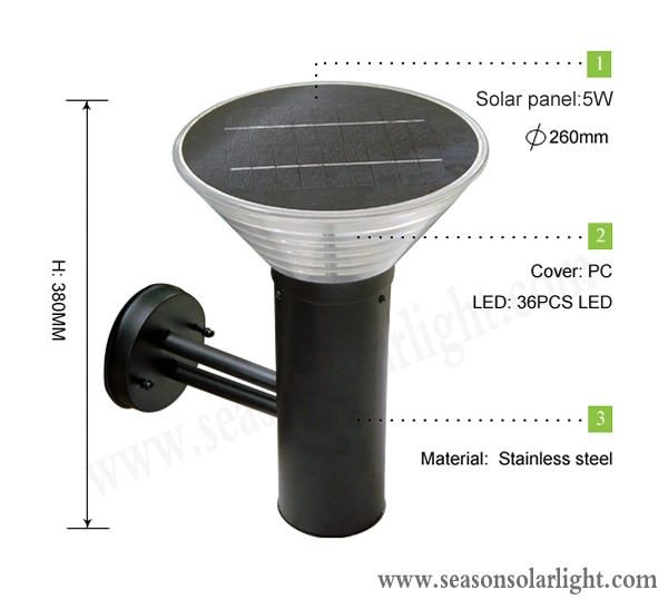 Bright External Wall Light Green Energy System Outdoor LED Solar Wall Light with LED Light