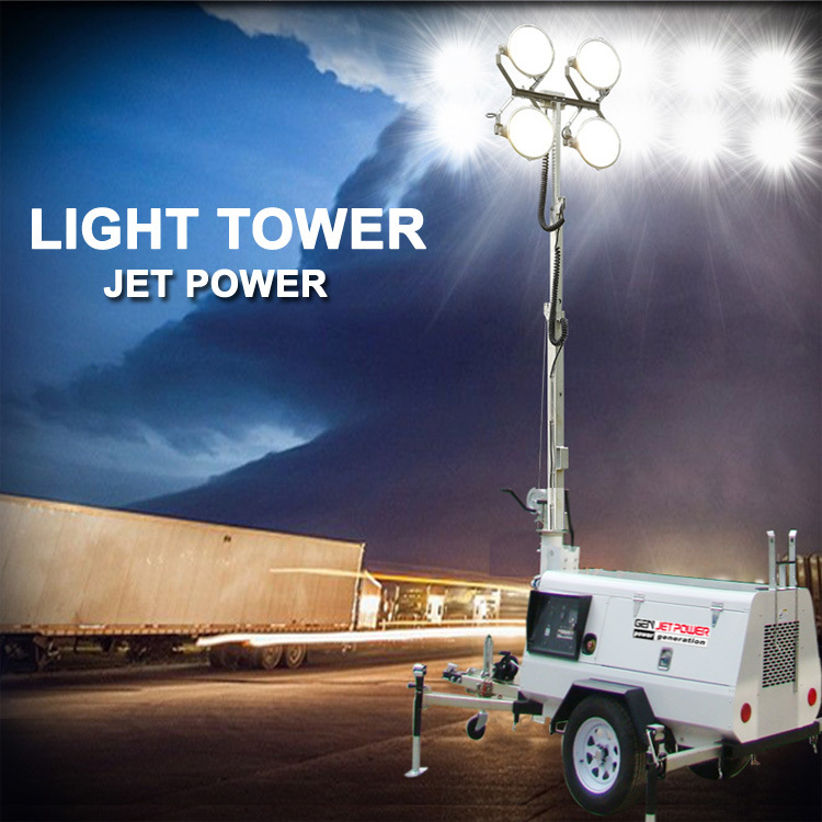 Hot Sales 5kw 7kw Light Tower Diesel Generator Tower with Canopy