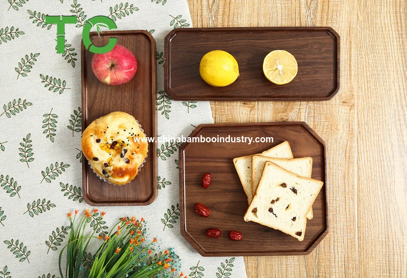 Kitchen Plate Tray Wood Plate Wood Plate Natural Ecoware Reusable Dinnerware Wooden Square Plates Rectangular Plates