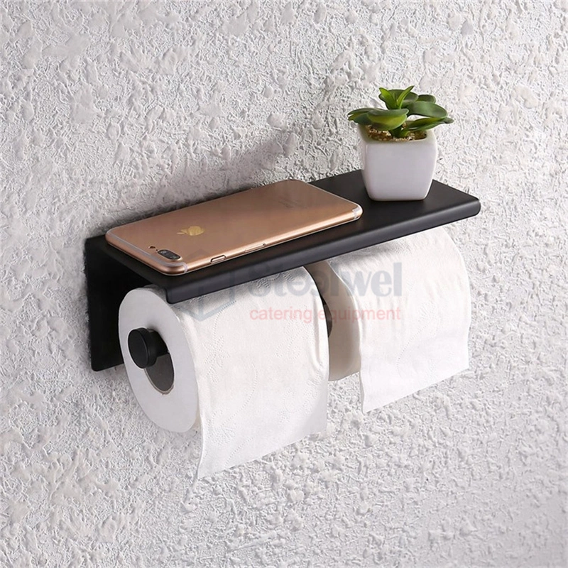 Metal Toilet Mobile Phone Towel Dispenser Hanger Paper Holder with Shelf