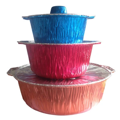Colorful Round Chafing Dish Take-out Package Large Foil Food Container