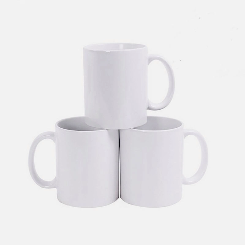 Wholesale White Blank Travel Coffee Cups Ceramic Sublimation Mug Coated